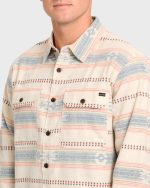 Offshore Jacquard Long Sleeve Flannel Shirt - Sand Khaki - Image 5