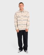 Offshore Jacquard Long Sleeve Flannel Shirt - Sand Khaki - Image 3