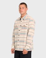 Offshore Jacquard Long Sleeve Flannel Shirt - Sand Khaki - Image 4