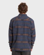 Offshore Jacquard Long Sleeve Flannel Shirt - True Navy - Image 2