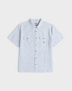 Bad Dog Short Sleeve Oxford Shirt - Blue Fog - Image 6