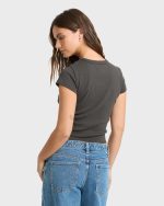 Suns Up Now Short Sleeve Cotton T-Shirt - Off Black - Image 2