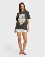 Dreamy Memories Short Sleeve Cotton T-Shirt - Off Black - Image 3