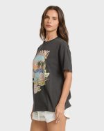 Dreamy Memories Short Sleeve Cotton T-Shirt - Off Black - Image 4