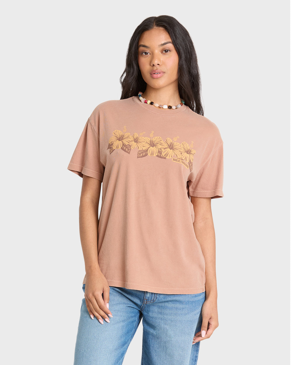 BL000869W_SGA_OM-F.jpg Hello Sundown Short Sleeve Knit T-Shirt - Sugar Almond - Image 1