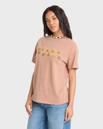 Hello Sundown Short Sleeve Knit T-Shirt - Sugar Almond - Image 4