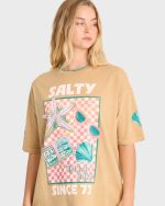 Salty Since Short Sleeve Cotton Graphic T-Shirt - Curry - Image 5