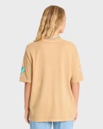 Salty Since Short Sleeve Cotton Graphic T-Shirt - Curry - Image 2
