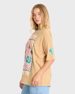 Salty Since Short Sleeve Cotton Graphic T-Shirt - Curry - Image 4