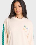 On Vacay Long Sleeve Cotton T-Shirt - White Cap - Image 4