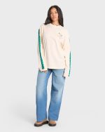 On Vacay Long Sleeve Cotton T-Shirt - White Cap - Image 3