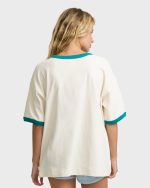 Go West Ringer Short Sleeve Knit T-Shirt - White Cap - Image 2