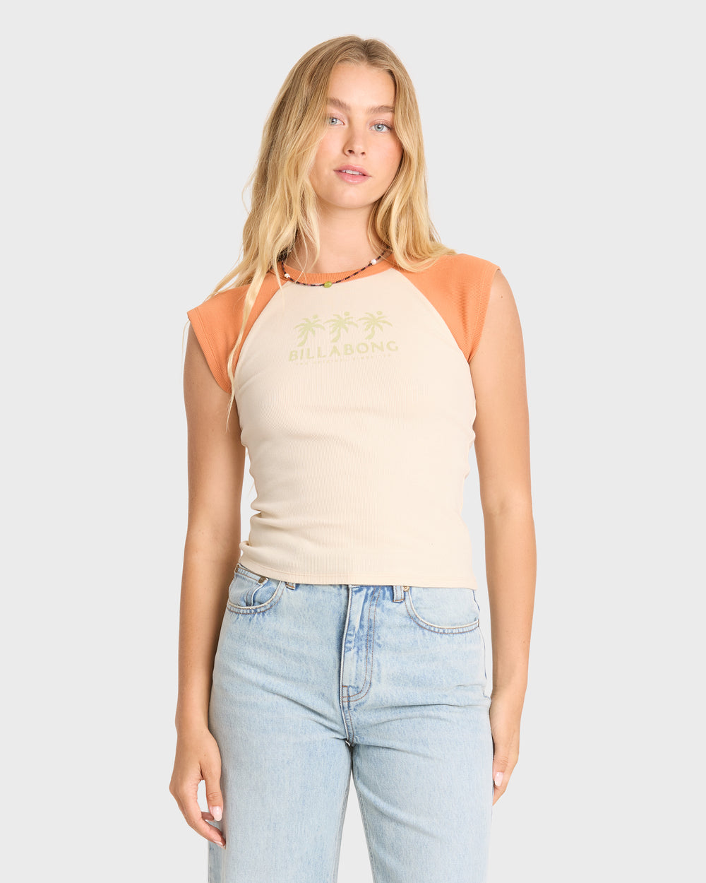 BL000923W_AMB_OM-F.jpg Sea Friends Short Sleeve Knit Raglan T-Shirt - Amber - Image 1
