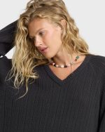 Dallas V-Neck Sweater - Black Sands - Image 5