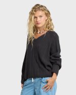 Dallas V-Neck Sweater - Black Sands - Image 4