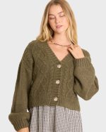 August V-Neck Cardigan Sweater - Canteen - Image 5