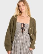 August V-Neck Cardigan Sweater - Canteen - Image 6