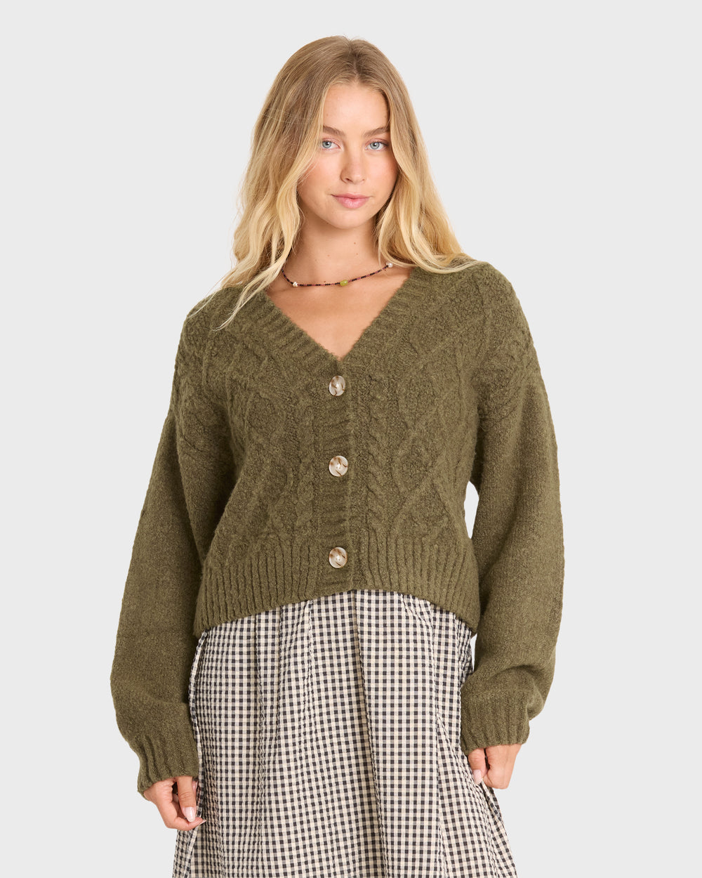 BL000943W_CQP0_OM-F.jpg August V-Neck Cardigan Sweater - Canteen - Image 1