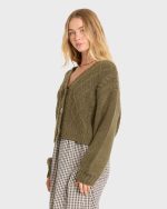August V-Neck Cardigan Sweater - Canteen - Image 4