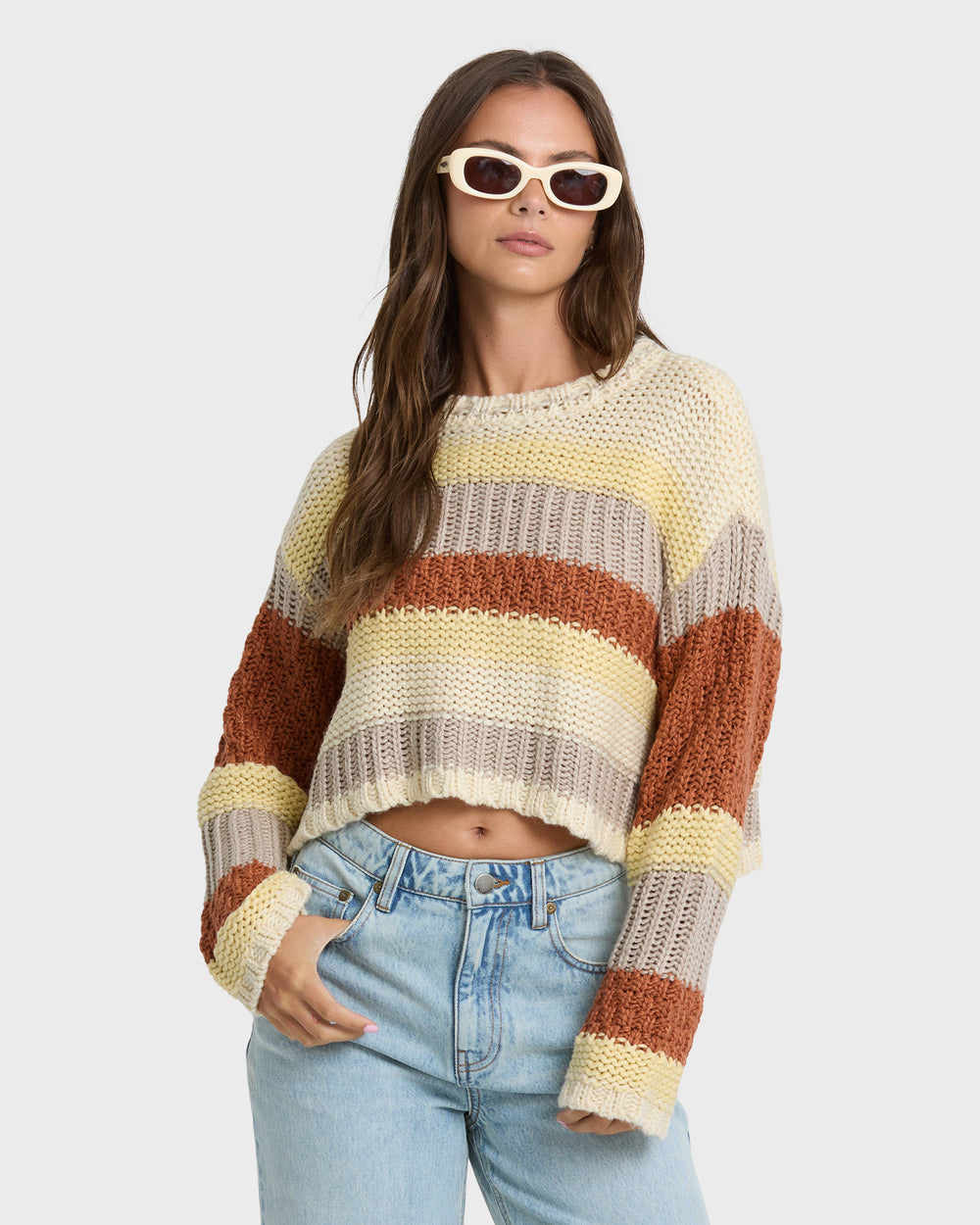 BL000951W_CBST_OM-F.jpg Mix Up Crewneck Sweater - Cobblestone - Image 1