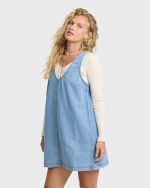 Lyla Saltwashed Mini Dress - Sea Blue - Image 5