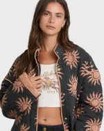 Folk Story Quilted Jacket - Black Sands - Image 5
