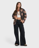 Folk Story Quilted Jacket - Black Sands - Image 3