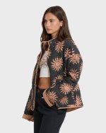 Folk Story Quilted Jacket - Black Sands - Image 4