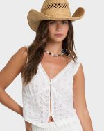 Eyelet Forever Tank Top - Salt Crystal - Image 5