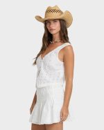 Eyelet Forever Tank Top - Salt Crystal - Image 4
