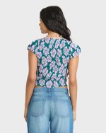 Crush On You Short Sleeve Crepe Shirt - Deep Lagoon - Image 2