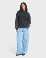 Sun Washed Mock Neck Sweatshirt - Black Sands - Image 3