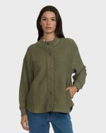 Fire Side Fleece Shacket - Canteen
