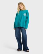 Pinky Keen Palm Crewneck Sweatshirt - Deep Lagoon - Image 3