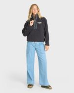 Horizon Sherpa Mock Neck Half Zip Sweatshirt - Black Sands - Image 3