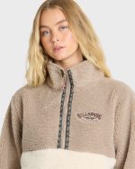 Horizon Sherpa Mock Neck Half Zip Sweatshirt - Cobblestone - Image 5