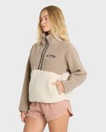 Horizon Sherpa Mock Neck Half Zip Sweatshirt - Cobblestone - Image 4