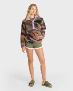Switchback Sherpa Half Snap Fleece Pullover - Black Multi - Image 3