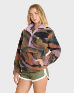 Switchback Sherpa Half Snap Fleece Pullover - Black Multi - Image 4