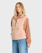 Switchback Sherpa Half Snap Fleece Pullover - Sugar Almond - Image 4