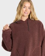 Time Out Sherpa Fleece Pullover Hoodie - Espresso - Image 5