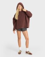 Time Out Sherpa Fleece Pullover Hoodie - Espresso - Image 3