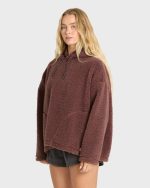 Time Out Sherpa Fleece Pullover Hoodie - Espresso - Image 4