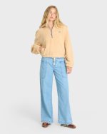 Barra Sherpa Half-Zip Sweatshirt - Buttercream - Image 3