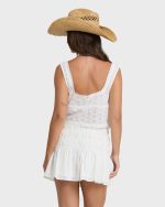 Eyelet Forever Mini Skirt - Salt Crystal - Image 2