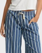 Zonte Elastic Waist Saltwashed Denim Pants - Blue Smoke - Image 5