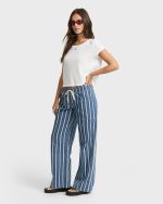 Zonte Elastic Waist Saltwashed Denim Pants - Blue Smoke - Image 4