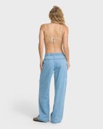 Zonte Elastic Waist Saltwashed Denim Pants - Sea Blue - Image 2
