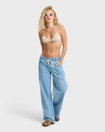 Zonte Elastic Waist Saltwashed Denim Pants - Sea Blue - Image 4