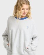 Sunset Palm Crewneck Sweatshirt - Heather Gray - Image 5